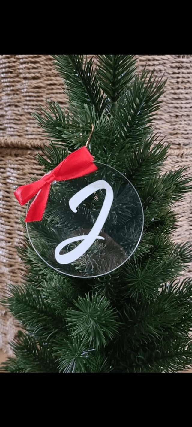 Boule plate plexiglass Lettre